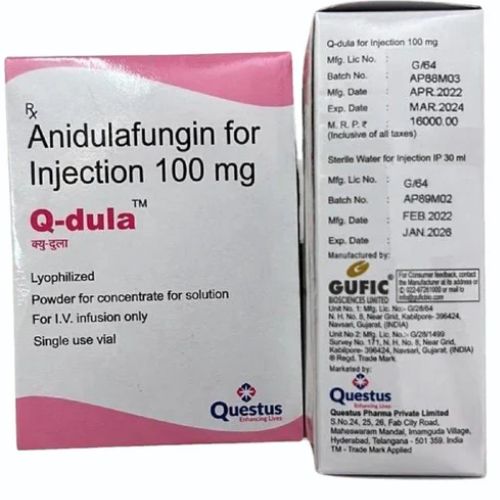 Anidulafungin Q Dula 100 Mg Injection, Vial, Treatment: Anti Fungal